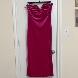 Zara Strapless Fuchsia Evening Dress